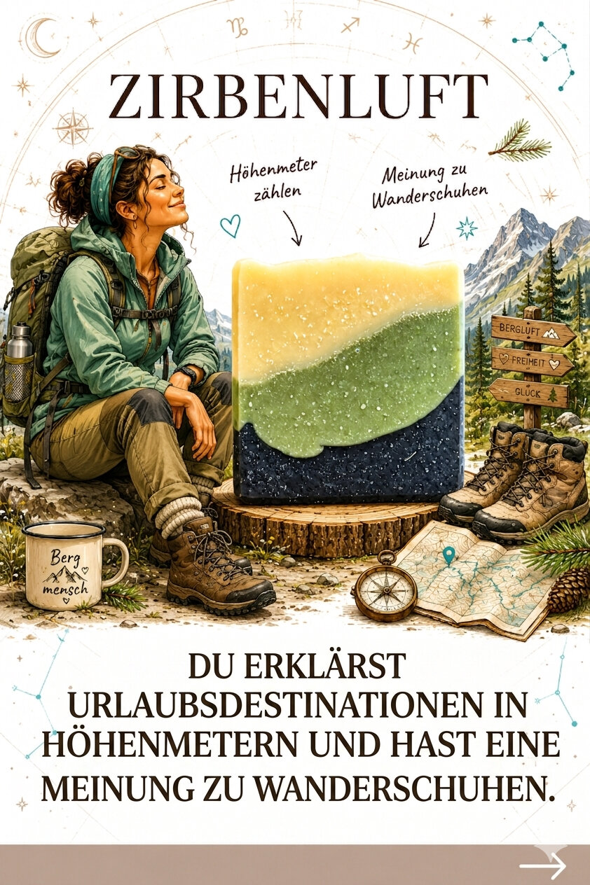 Seifen-Horoskop Zeichen: Zirbenluft — Persönlichkeitsprofil