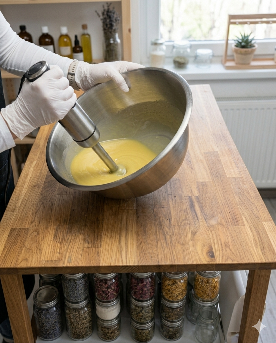 Kaltverseifung — handgemachte Naturseife im Entstehen bei All Senses
