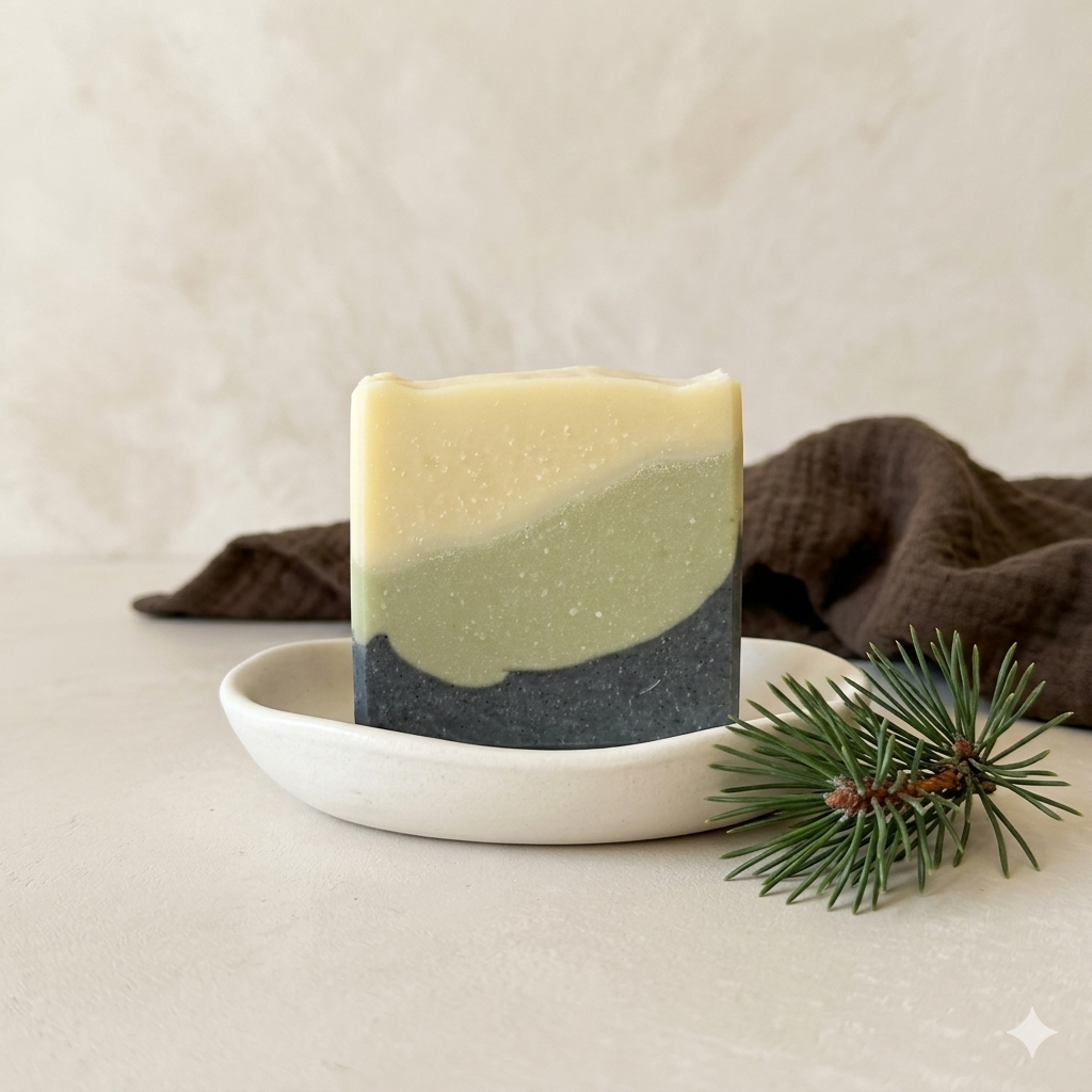 Zirbenluft Naturseife – alpine Naturseife mit Zirbelkiefer und Fichtennadel, handgemacht in Wien